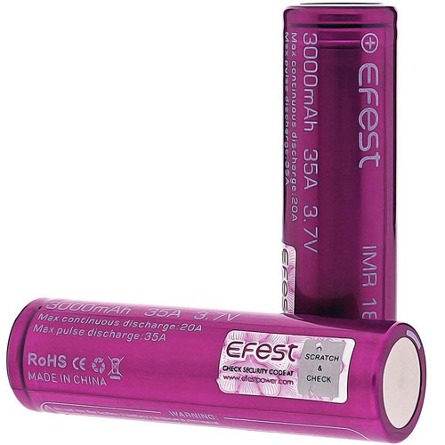 Efest 18650 Battery 3000mAh 35A IMR [Purple] -500x500